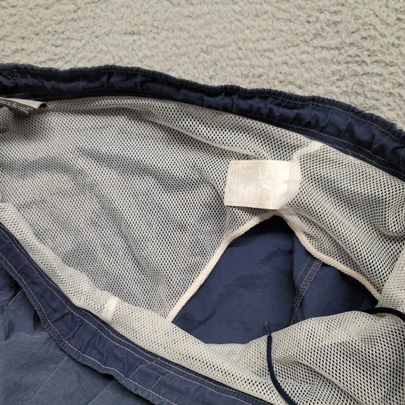 Nike Shorts Mens Large Blue Swim Trunks Lined Drawstring Spellout Logo Vintage - Picture 8 of 16